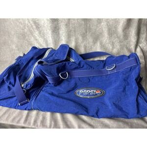 Vintage 90s Pepsi Co Handled Large Duffle Bag Carry On‎ Bag Blue 2-pcs